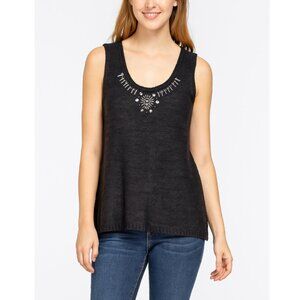 Sapphire Star Women's Elegant Blue Embellished Knitted Tank Top Size M